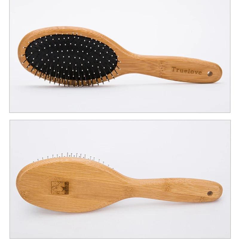 Gentle Pet Round Comb with Bamboo Wood Handle - Happy Tail Center