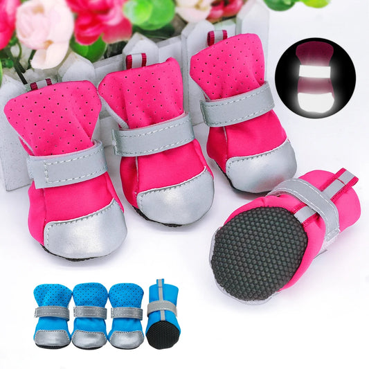 Waterproof Reflective Pet Shoes - Anti-Slip Paw Protectors for Small Dogs