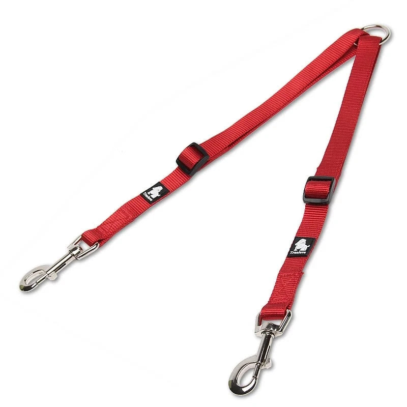 Nylon Double Dog Leash Coupler – No-Tangle Pet Leash for Training and Running - Happy Tail Center