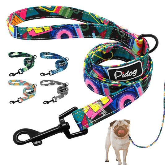 4ft Fashion Pattern Dog Leash | Stylish Printed Nylon Leash for Small to Medium Dogs - Happy Tail Center