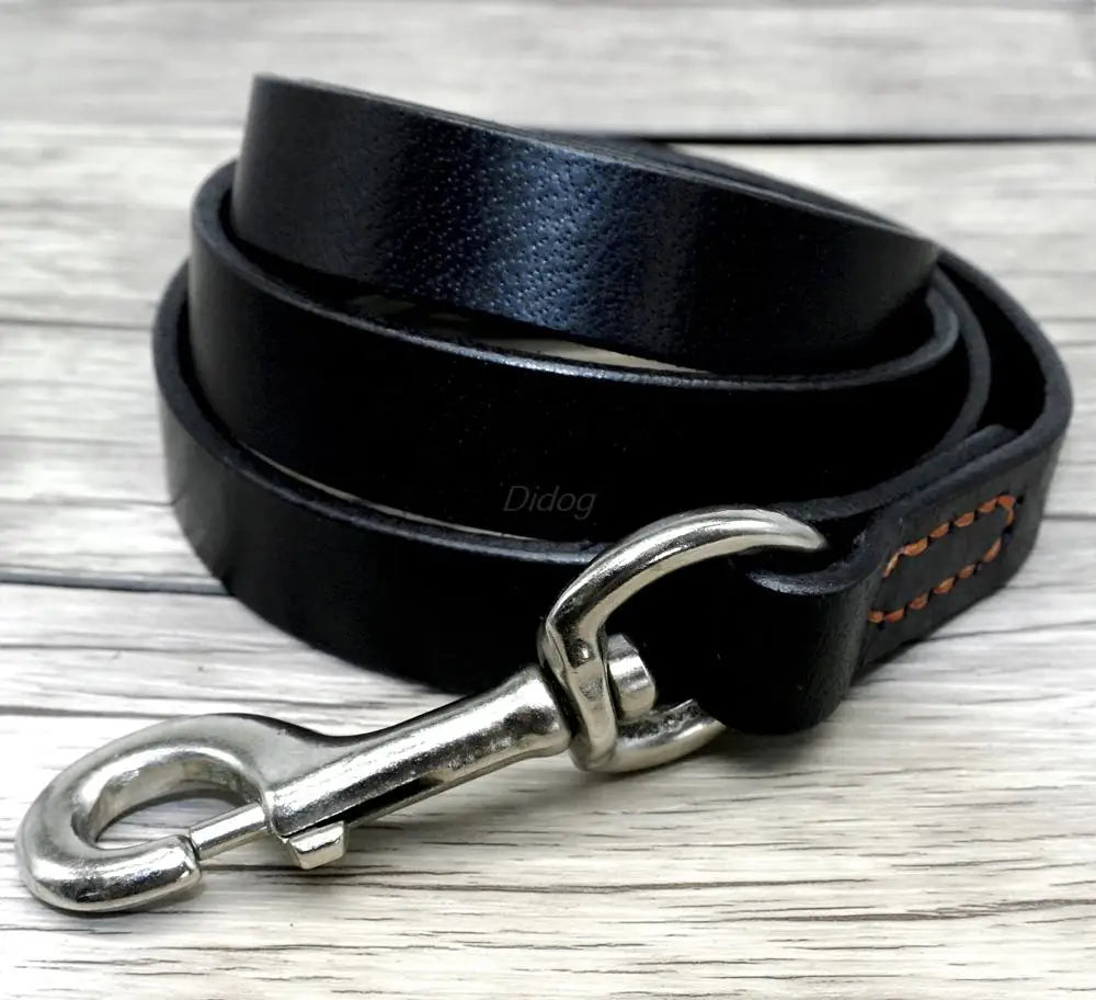 Genuine Leather Dog Leash - Durable Training Lead for Large Breeds