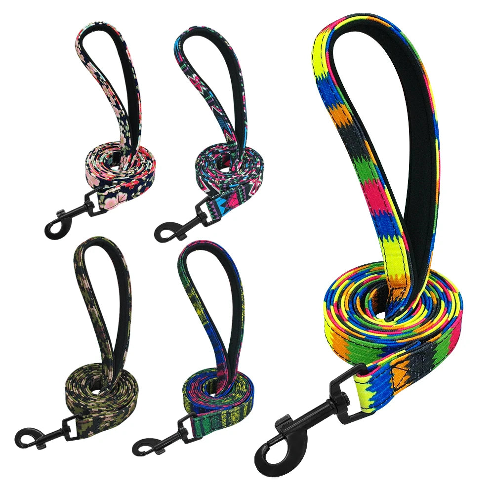 4ft Fashion Pattern Dog Leash | Stylish Printed Nylon Leash for Small to Medium Dogs - Happy Tail Center