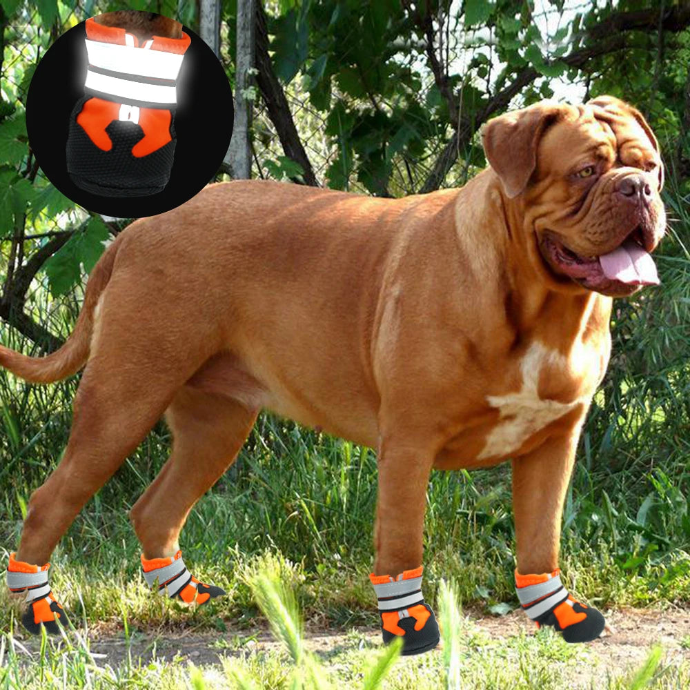 Waterproof Reflective Dog Shoes - Non-Slip Winter Boots for Small, Medium, Large Dogs