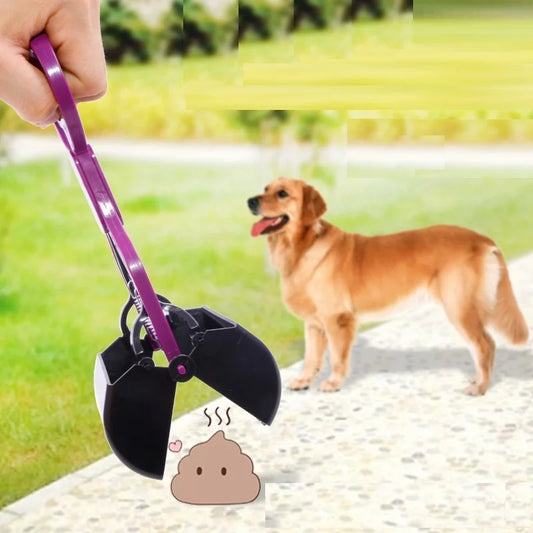 Long Handle Pet Pooper Scooper - Jaw Scoop for Outdoor Waste Pick Up - Dog and Cat Feces Cleaner - Happy Tail Center