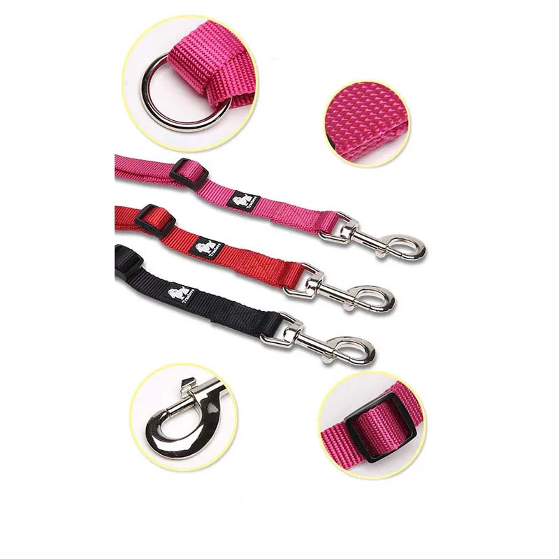 Nylon Double Dog Leash Coupler – No-Tangle Pet Leash for Training and Running - Happy Tail Center