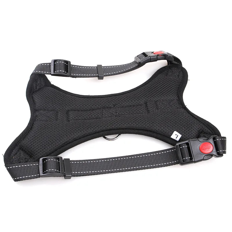 Nylon Heavy Duty Dog Harness – Adjustable Padded Vest for Extra Large, Medium, and Small Dogs, Perfect for Huskies and Big Dogs - Happy Tail Center