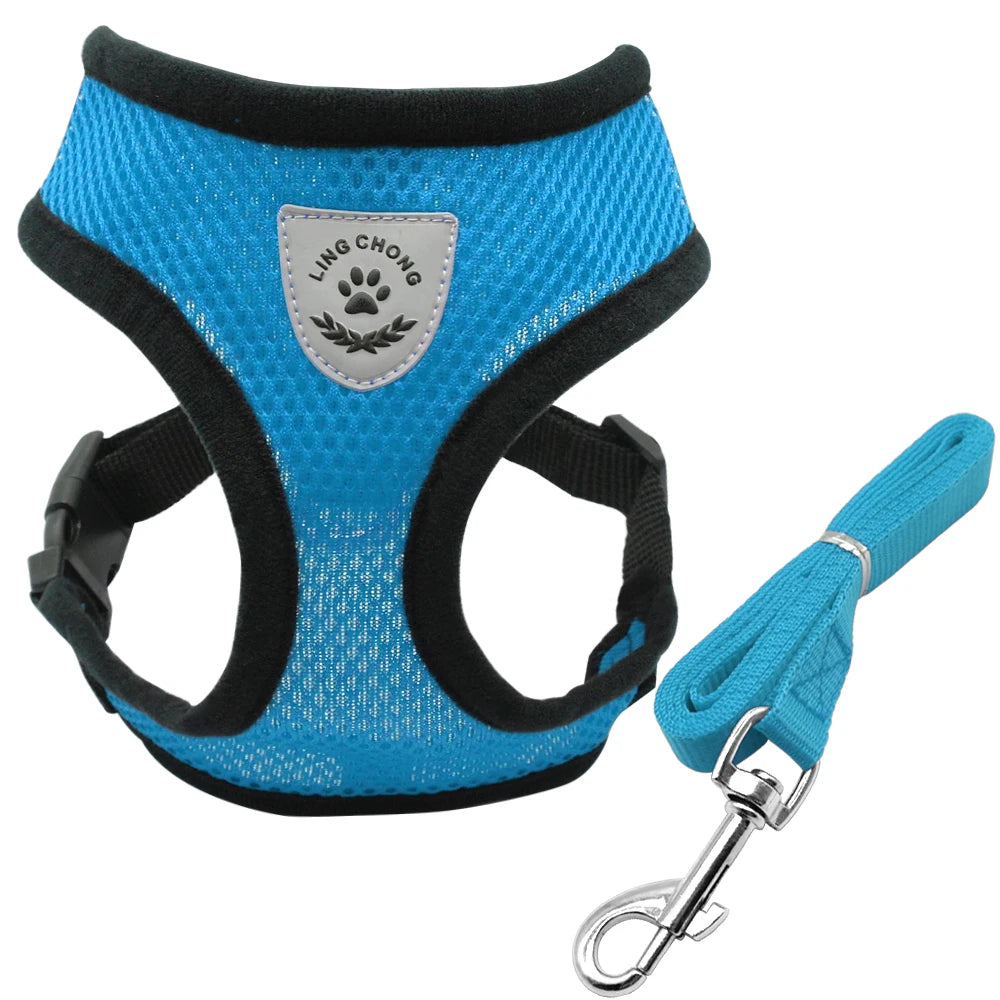 Breathable Reflective Mesh Cat Harness and Leash Set - Ideal for Kittens, Small Dogs - Happy Tail Center