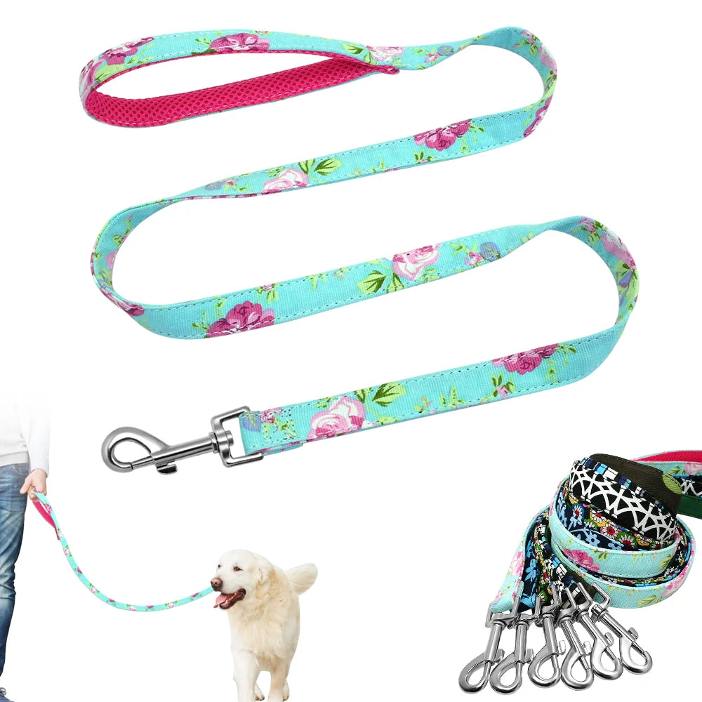 4ft Fashion Pattern Dog Leash | Stylish Printed Nylon Leash for Small to Medium Dogs - Happy Tail Center