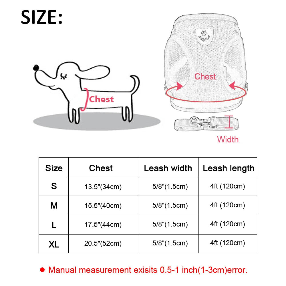 Reflective Cat Harness and Leash Set for Small Dogs & Puppies - Safe, Adjustable, & Comfortable