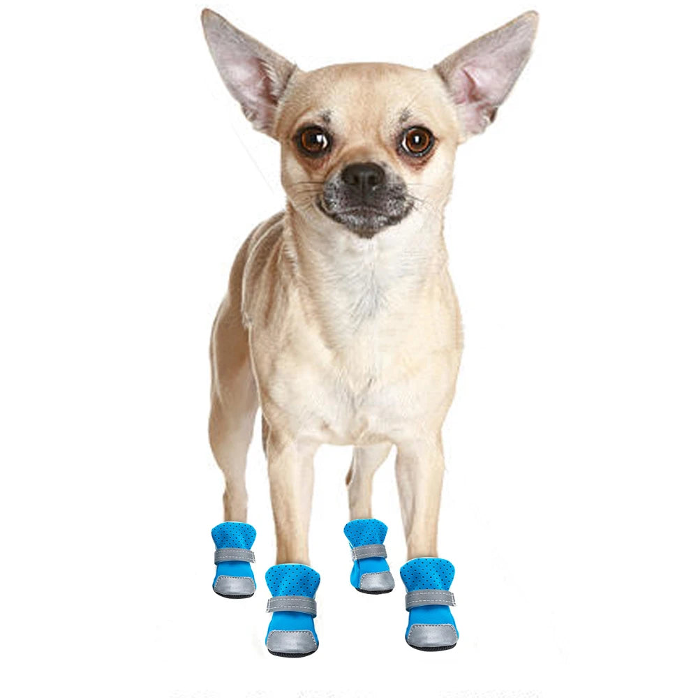 Waterproof Reflective Pet Shoes - Anti-Slip Paw Protectors for Small Dogs