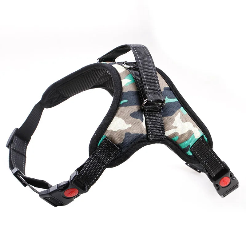 Nylon Heavy Duty Dog Harness – Adjustable Padded Vest for Extra Large, Medium, and Small Dogs, Perfect for Huskies and Big Dogs - Happy Tail Center