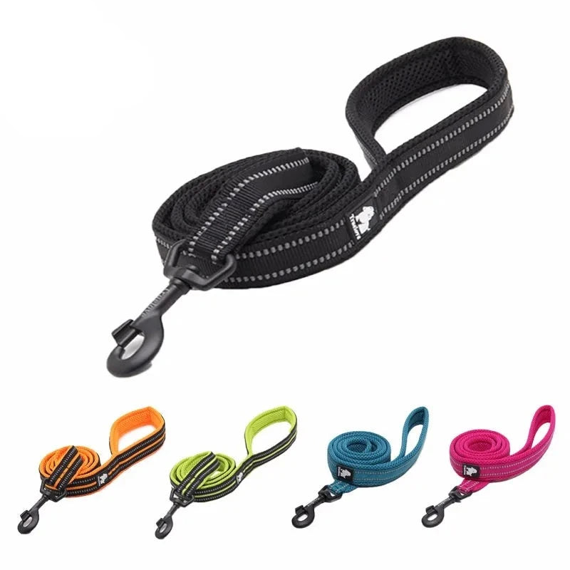 Reflective Nylon Mesh Pet Leash – Soft and Padded: Ideal for Walking and Training - Happy Tail Center