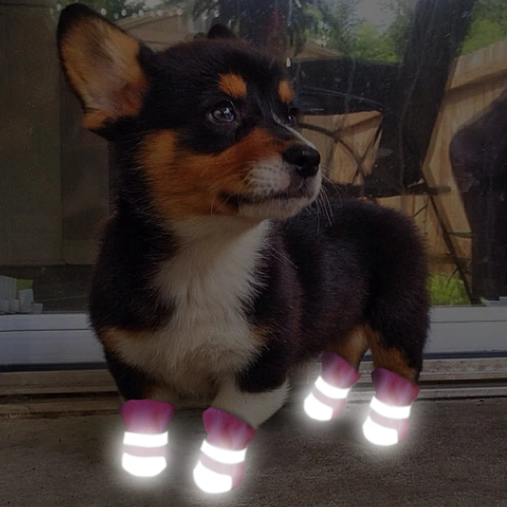 Waterproof Reflective Pet Shoes - Anti-Slip Paw Protectors for Small Dogs