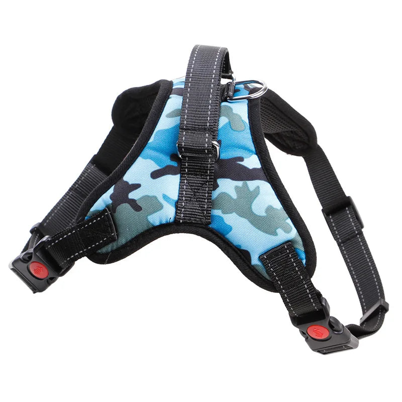 Nylon Heavy Duty Dog Harness – Adjustable Padded Vest for Extra Large, Medium, and Small Dogs, Perfect for Huskies and Big Dogs - Happy Tail Center