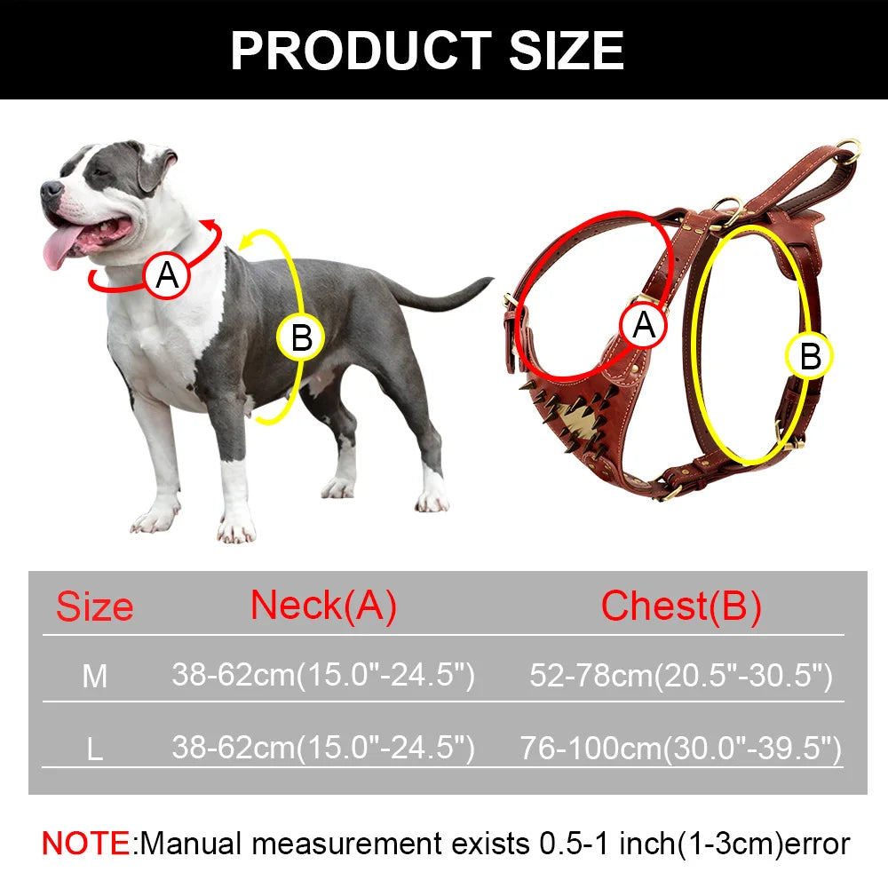 Durable Personalized Dog Harness Vest with Anti-Lost Tag & Handle - For Medium & Large Dogs