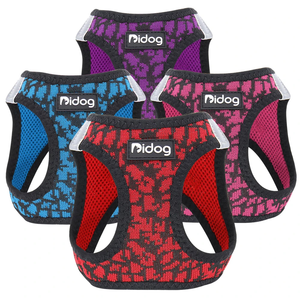 No Pull Mesh Dog Harness - Reflective Nylon, Adjustable for Small to Medium Dogs, French Bulldog, Pug