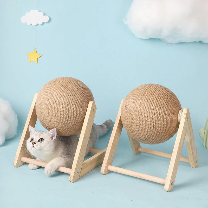 Cat Scratching Ball Toy - Kitten Sisal Rope Ball Board for Grinding Paws - Wear-Resistant Pet Furniture Supplies