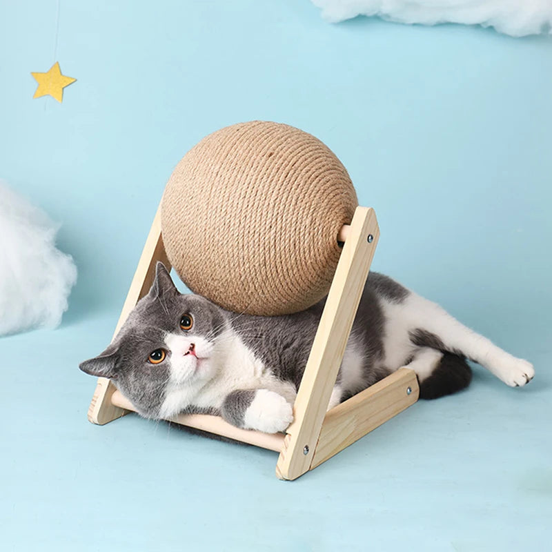 Cat Scratching Ball Toy - Kitten Sisal Rope Ball Board for Grinding Paws - Wear-Resistant Pet Furniture Supplies