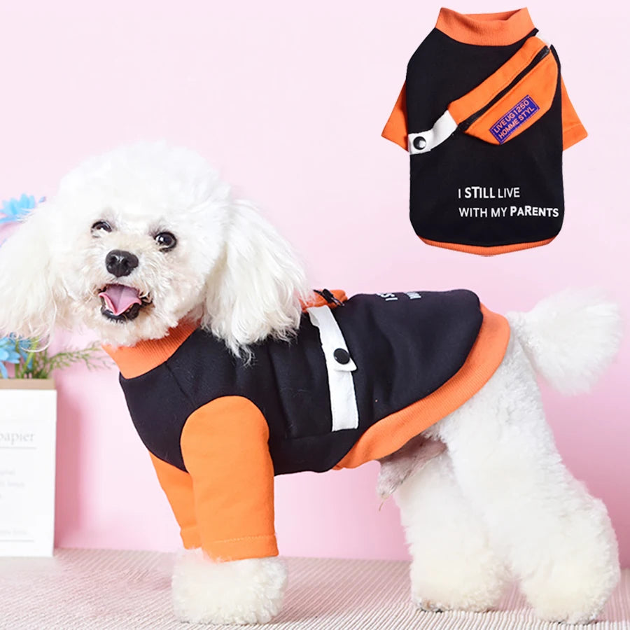 Fashionable Pet Dog T-shirt with Pocket Bag – Stay Stylish and Cozy! - Happy Tail Center