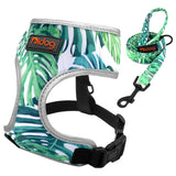 Reflective Cat Harness Leash Set - Mesh Nylon Vest for Small Pets with Printed Lead Rope