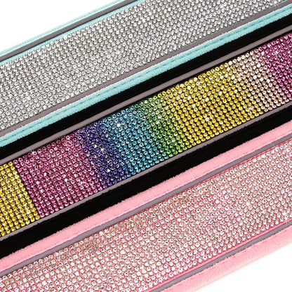Bling Rhinestone Dog Collar - Wide Reflective Crystal Necklace for Small & Large Dogs - Happy Tail Center (View 4)