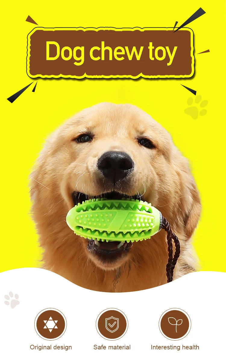 Interactive Chew Toy - Natural Rubber Ball & Food Dispenser for Playful Pets! - Happy Tail Center