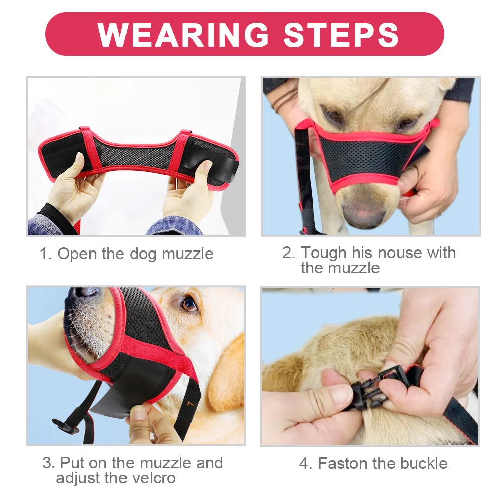 Mesh Nylon Dog Muzzle – Anti-Biting Training Muzzle for Small, Medium, Large Dogs - Happy Tail Center