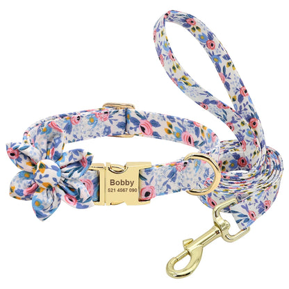 Personalized PetalPrint Dog Collar and Leash Set - Happy Tail Center