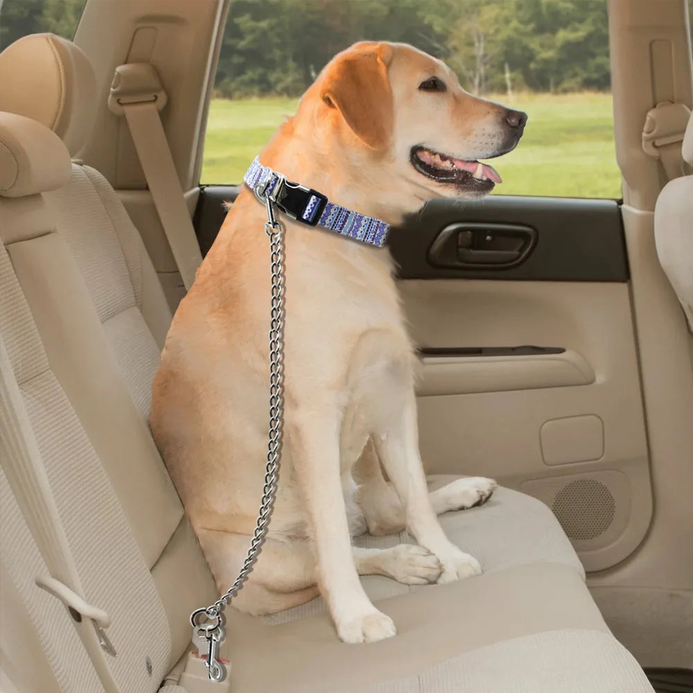 Metal Pet Safety Seat Belt – Durable Stainless Steel Dog Cat Car Seat Belt - Happy Tail Center