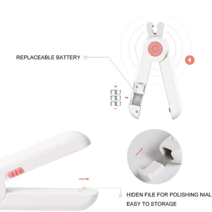 Professional LED Light Pet Nail Clipper - Precision Grooming for Dogs and Cats - Happy Tail Center