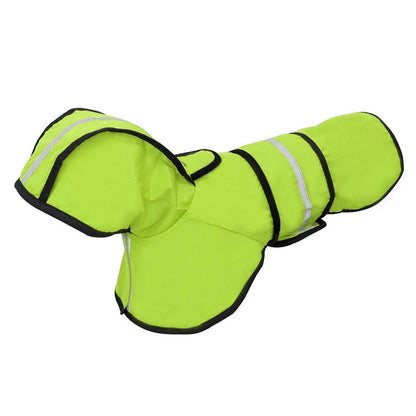 Reflective Waterproof Dog Raincoat: Hooded Jumpsuit for Small to Large Breeds - View 8 - Happy Tail Center