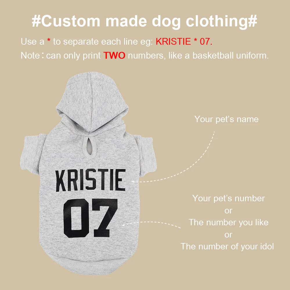 Custom Pet Dog Clothes – Name Print Hoodies for Small to Large Dogs - Happy Tail Center