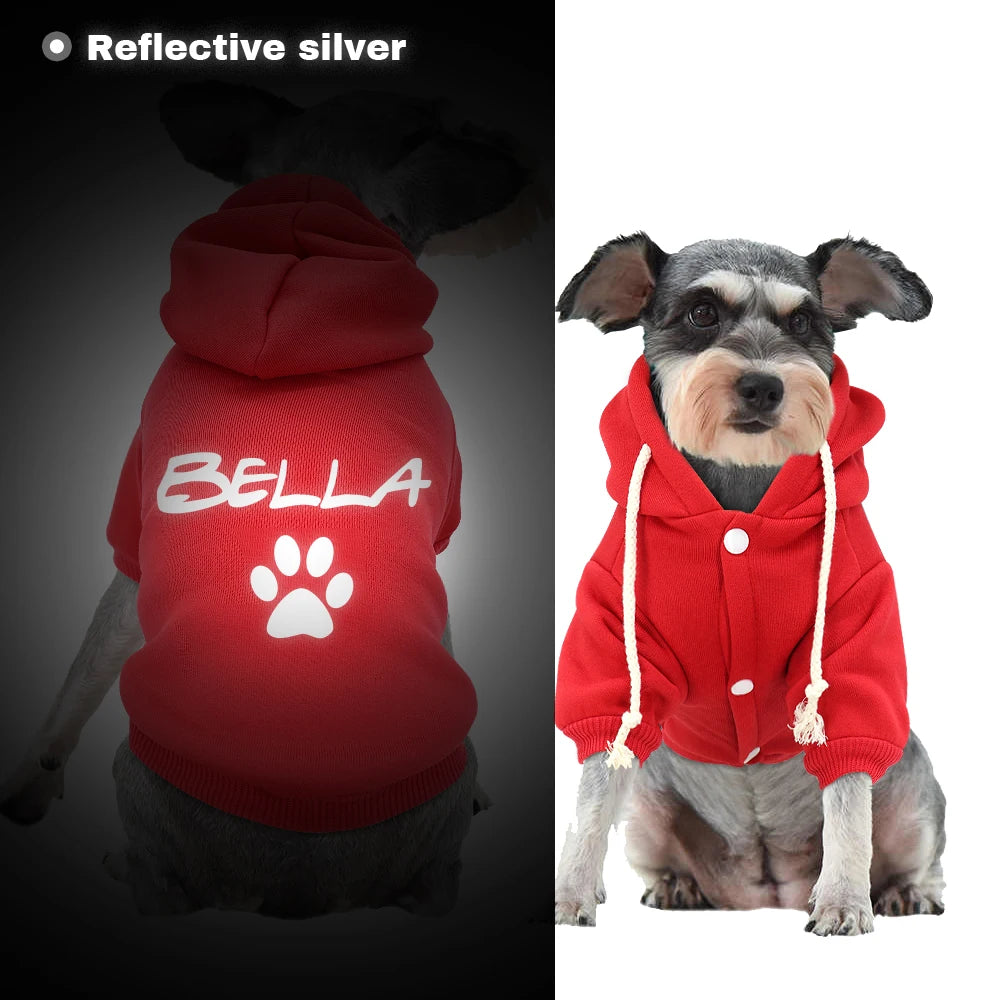 Personalized Dog Hoodie – Soft Cotton Pet Name Clothing for Dogs and Cats - Happy Tail Center