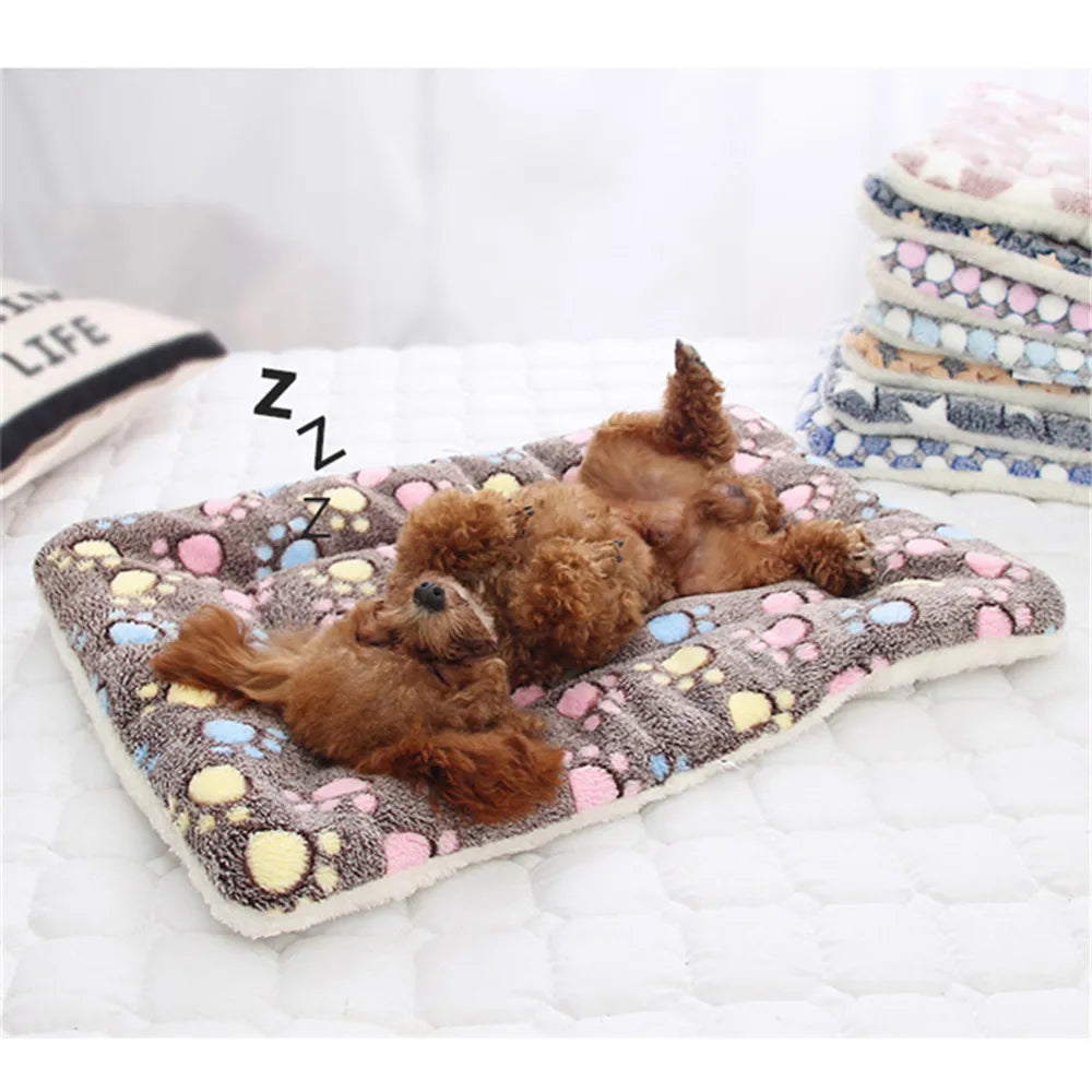 Winter Warmth Coral Fleece Blanket Bed Mat for Dogs and Cats