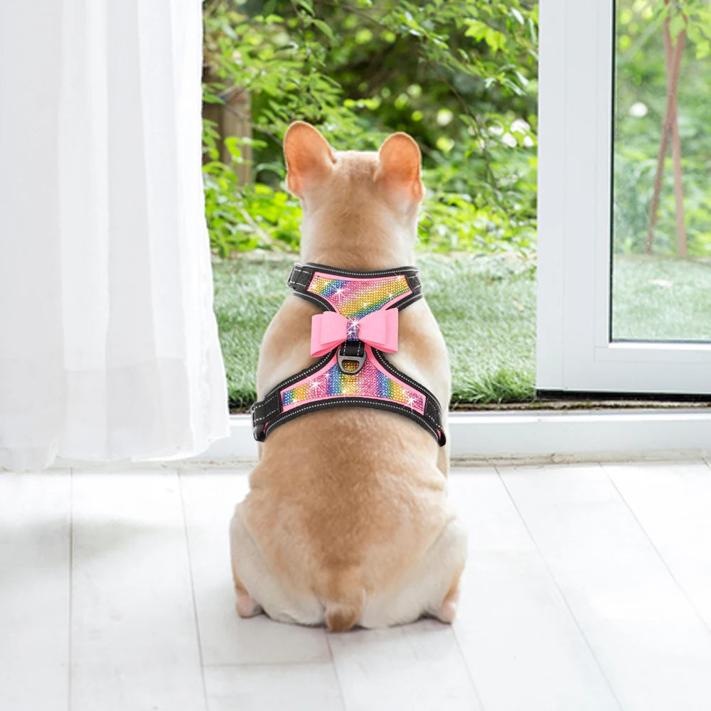 Stylish Reflective Nylon Dog Harness: Safety and Elegance Combined! - Happy Tail Center