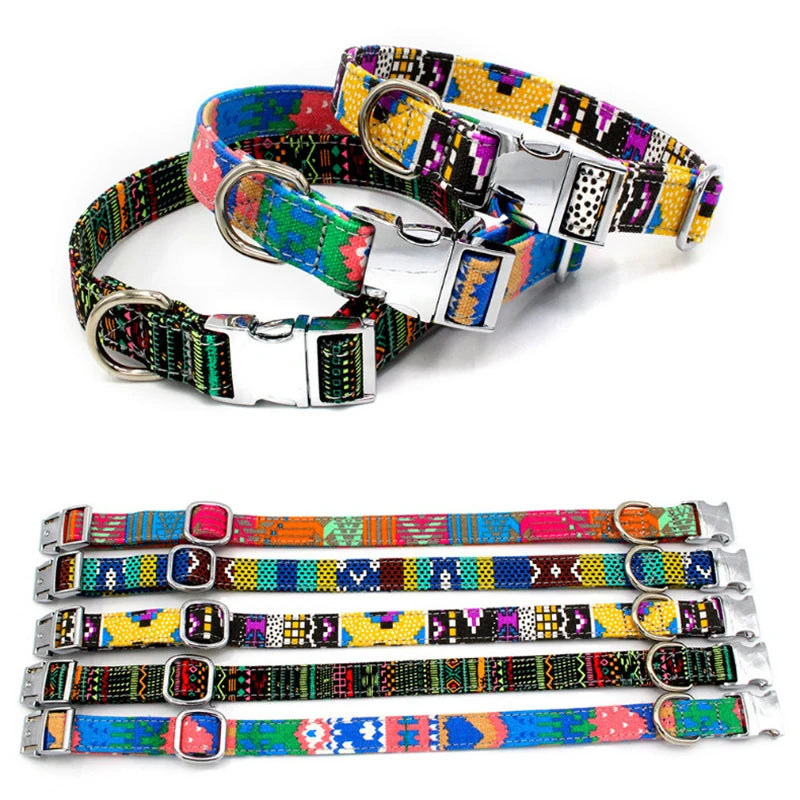 Stunning Bohemian Printing Pet Dog Collars: Fashionable Collars for Trendy Pets! - Happy Tail Center