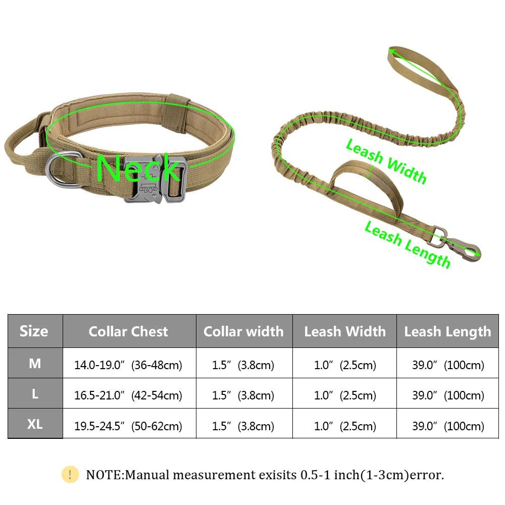 Rugged Tactical Dog Collar with Bungee Leash & Handle: Built for Durability and Control - Happy Tail Center