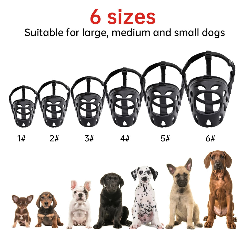 Soft Rubber Dog Muzzle – Anti-Bite, No-Bark Training Mask for All Breeds - Happy Tail Center