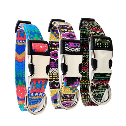 Stunning Bohemian Printing Pet Dog Collars: Fashionable Collars for Trendy Pets! - Happy Tail Center