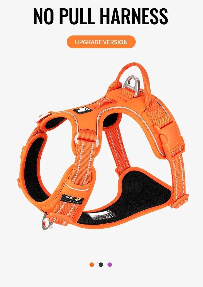 Reflective Nylon No-Pull Dog Harness - Adjustable and Comfortable Control - Happy Tail Center