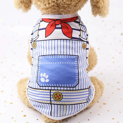 Soft Cartoon Dog Vest - Summer T-Shirt for Small Pets - View 9 - Happy Tail Center