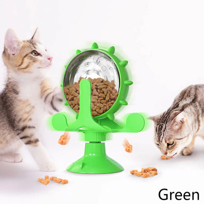 Windmill Turntable Pet Food Feeder Toy - Interactive Puzzle Dispenser for Cats and Dogs - View 7 - Happy Tail Center