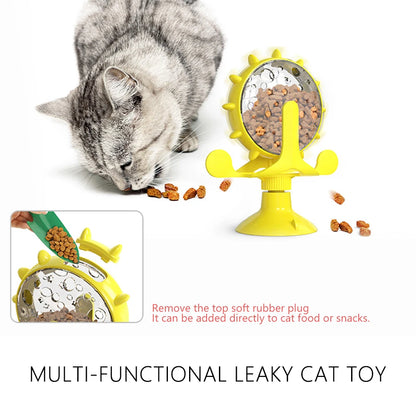 Windmill Turntable Pet Food Feeder Toy - Interactive Puzzle Dispenser for Cats and Do - Happy Tail Center (View 5)