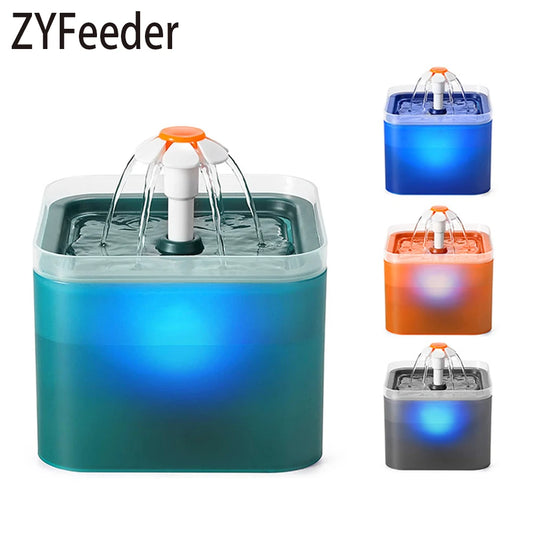 2L Automatic Pet Water Fountain with LED Lighting & USB