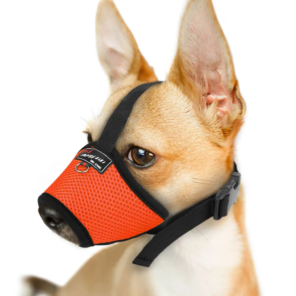 Mesh Breathable Dog Muzzle – Anti-Biting Nylon Training Muzzle for Dogs - Happy Tail Center