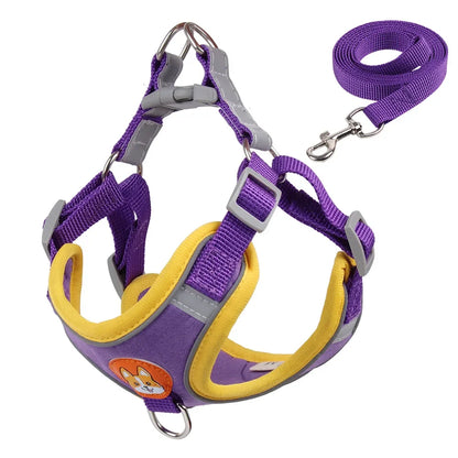 Adjustable Harness Leash Set for Small & Medium Dogs - Reflective Vest for Pet Walking - View 7 - Happy Tail Center
