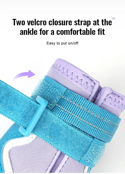 Waterproof Dog Shoes for Large & Medium Dogs - Winter Boots & Paw Protectors with TPR Sole - Happy Tail Center