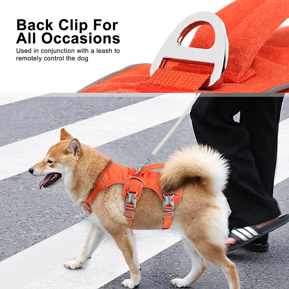 Reflective Nylon Dog Harness - Durable Adjustable Vest with Handle for Small, Medium, and Large Dogs - Happy Tail Center