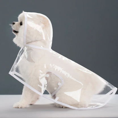 Lightweight Waterproof Hooded Dog Raincoat with Reflective Trim - View 12 - Happy Tail Center