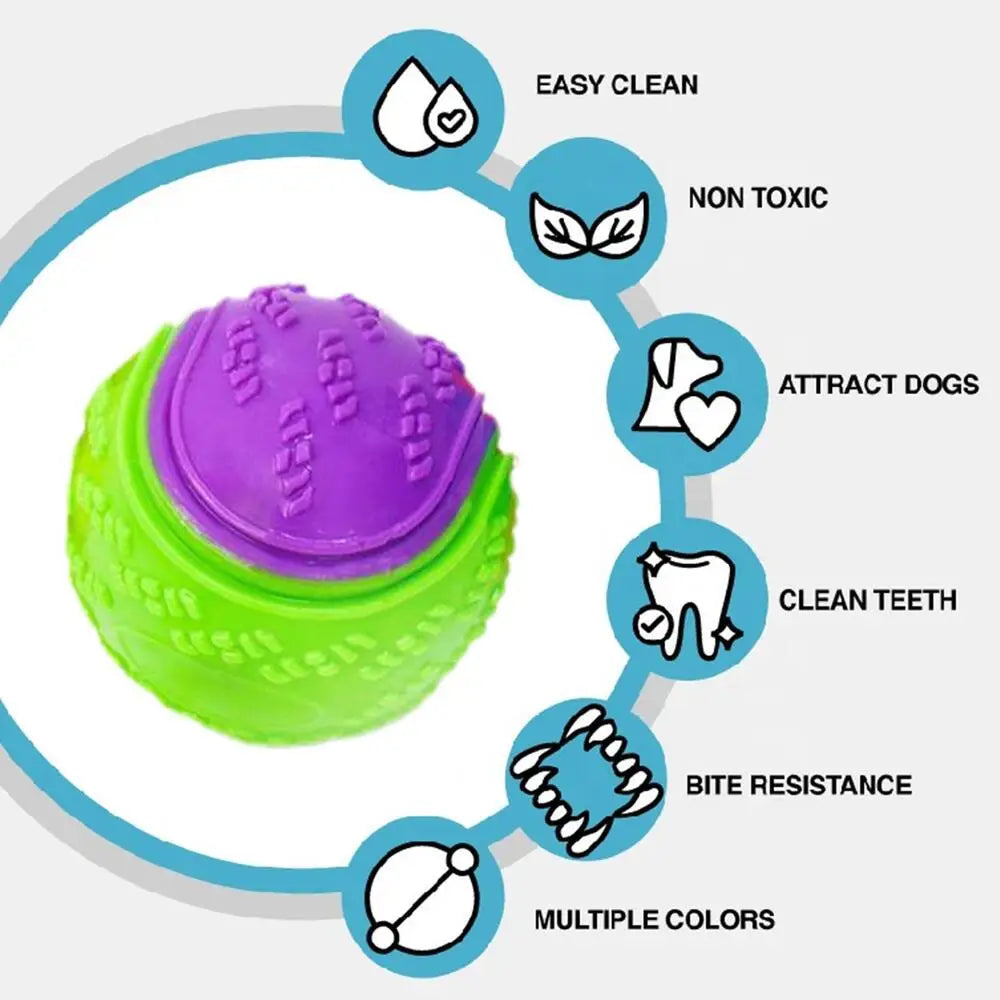 Durable Squeaky Rubber Chew Ball Toy for Dogs | Bouncy & Bite-Resistant